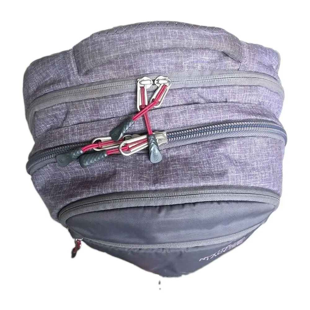 North Face Surge Laptop Backpack Rabbit Grey Heather/Cerise